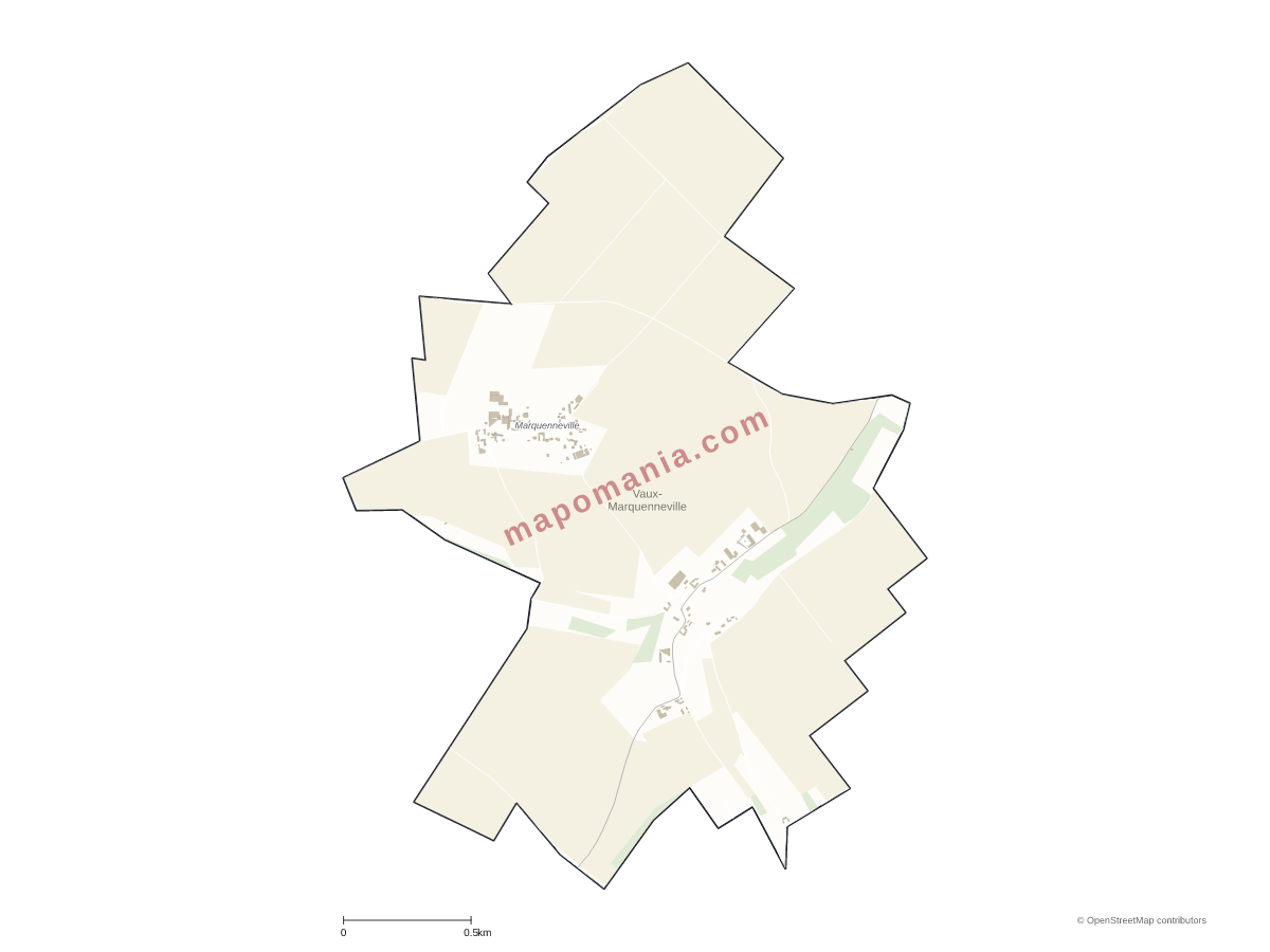 Carte de Vaux-Marquenneville à personnaliser