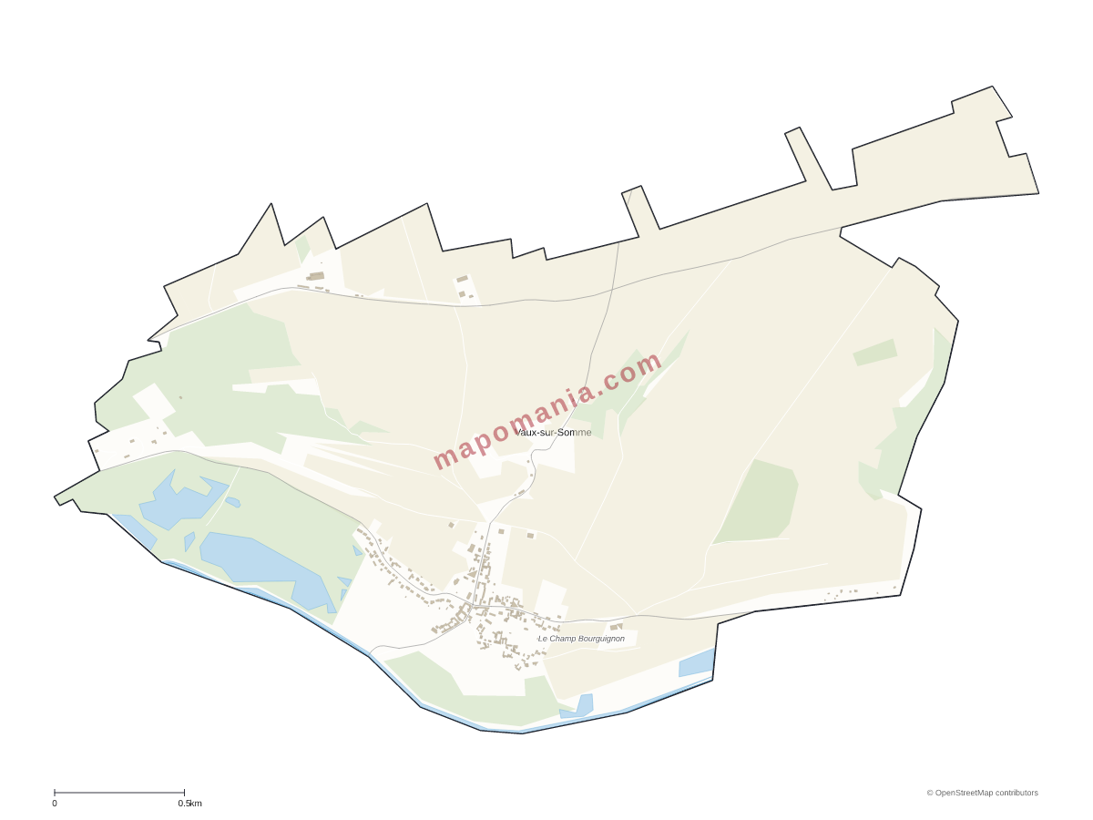 Carte de Vaux-sur-Somme à personnaliser