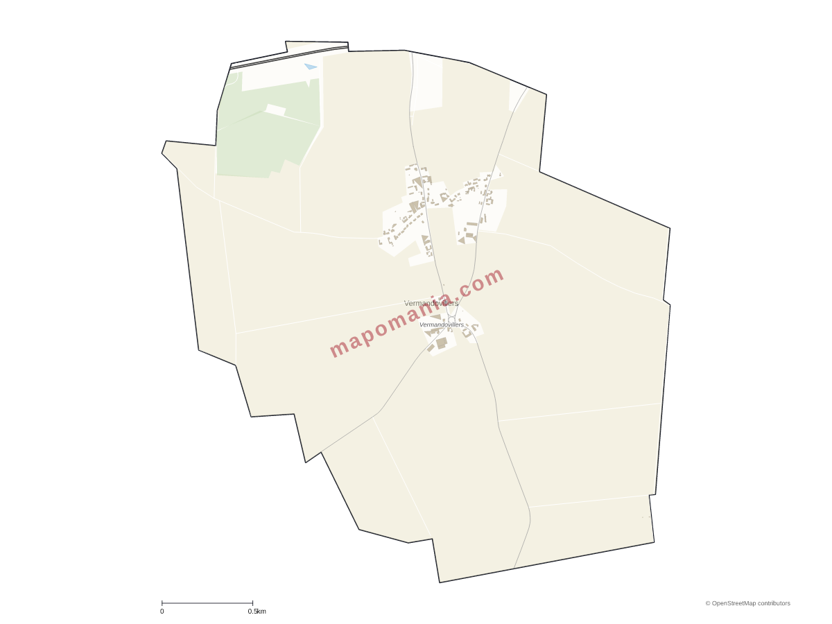 Carte de Vermandovillers à personnaliser