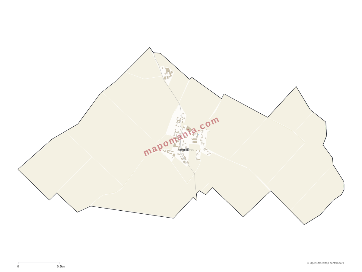 Carte de Verpillières à personnaliser