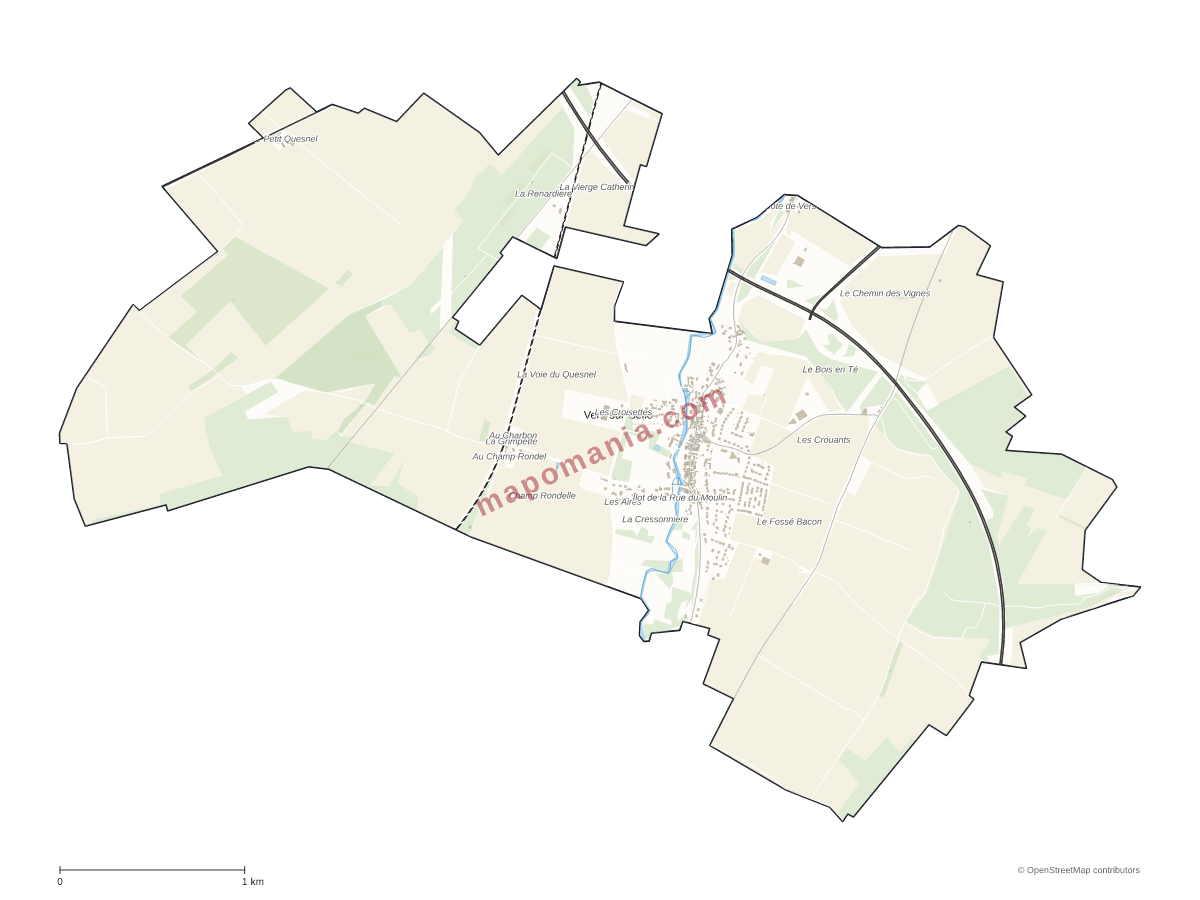 Carte de Vers-sur-Selle à personnaliser