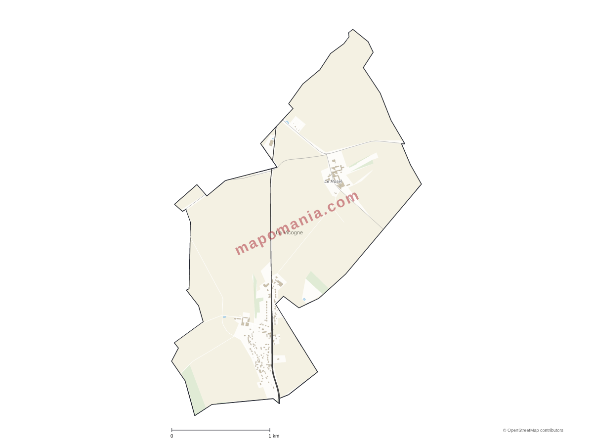 Carte de La Vicogne à personnaliser