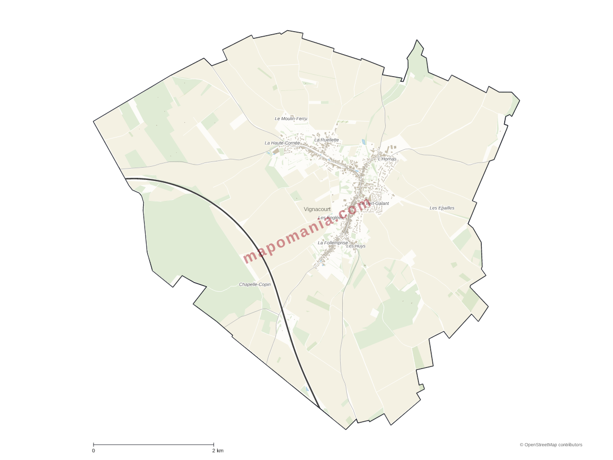 Carte de Vignacourt à personnaliser