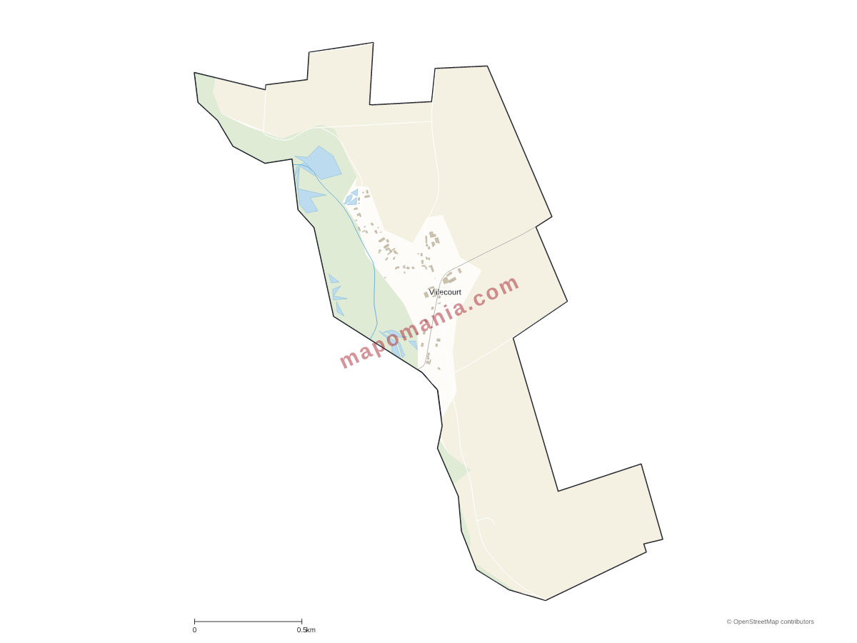 Carte de Villecourt à personnaliser