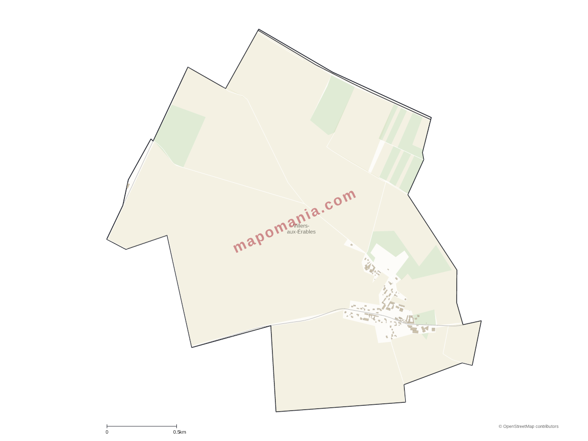 Carte de Villers-aux-Érables à personnaliser