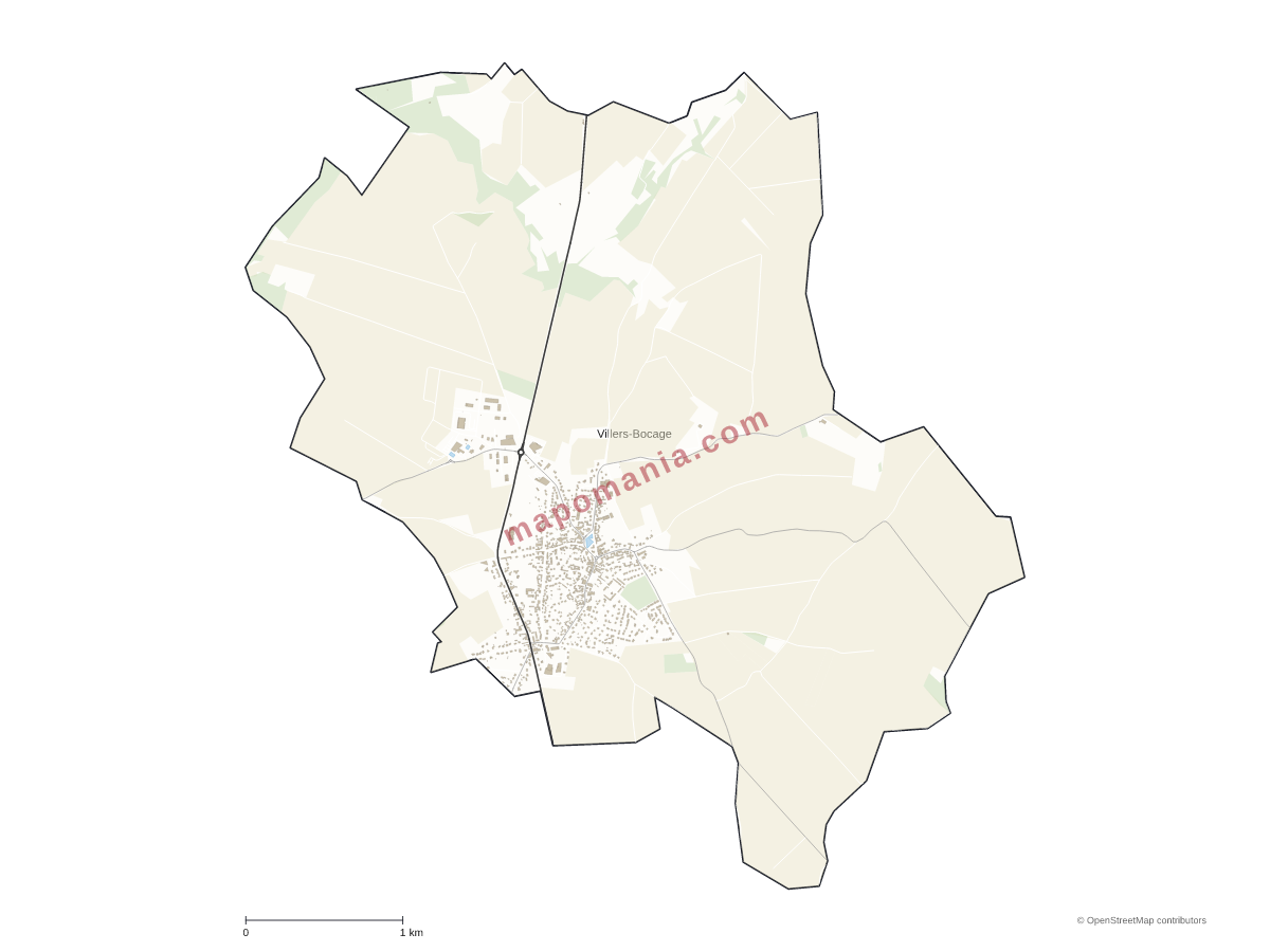 Carte de Villers-Bocage à personnaliser