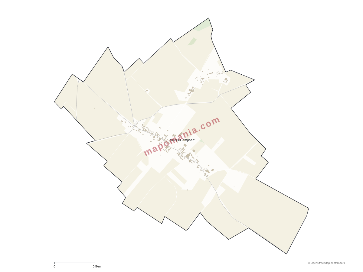 Carte de Villers-Campsart à personnaliser