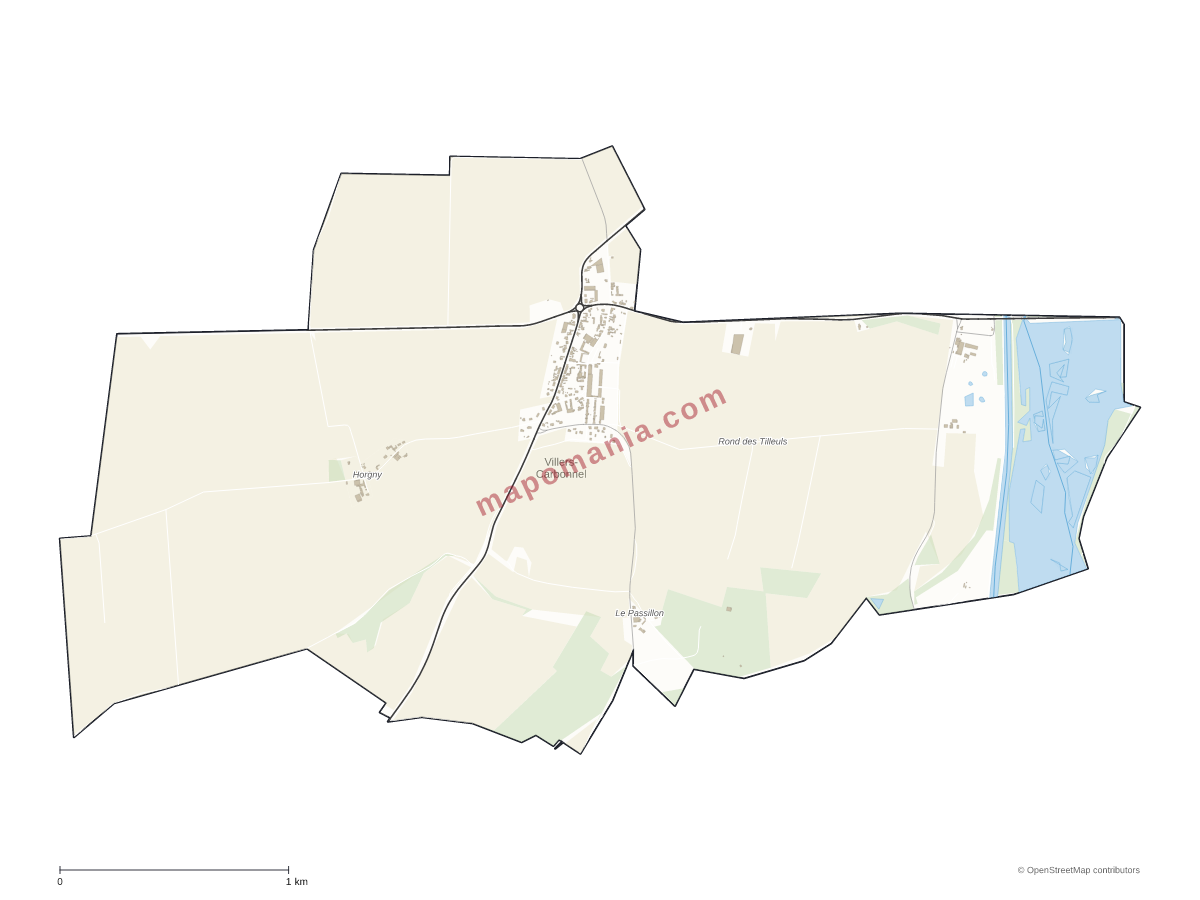 Carte de Villers-Carbonnel à personnaliser