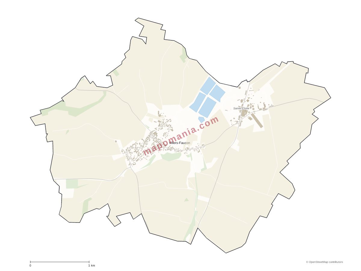 Carte de Villers-Faucon à personnaliser