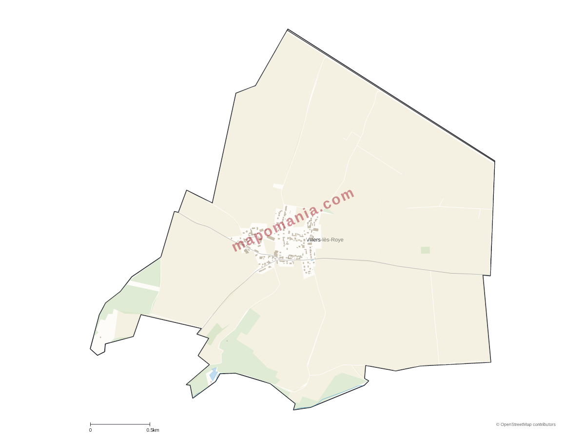 Carte de Villers-lès-Roye à personnaliser