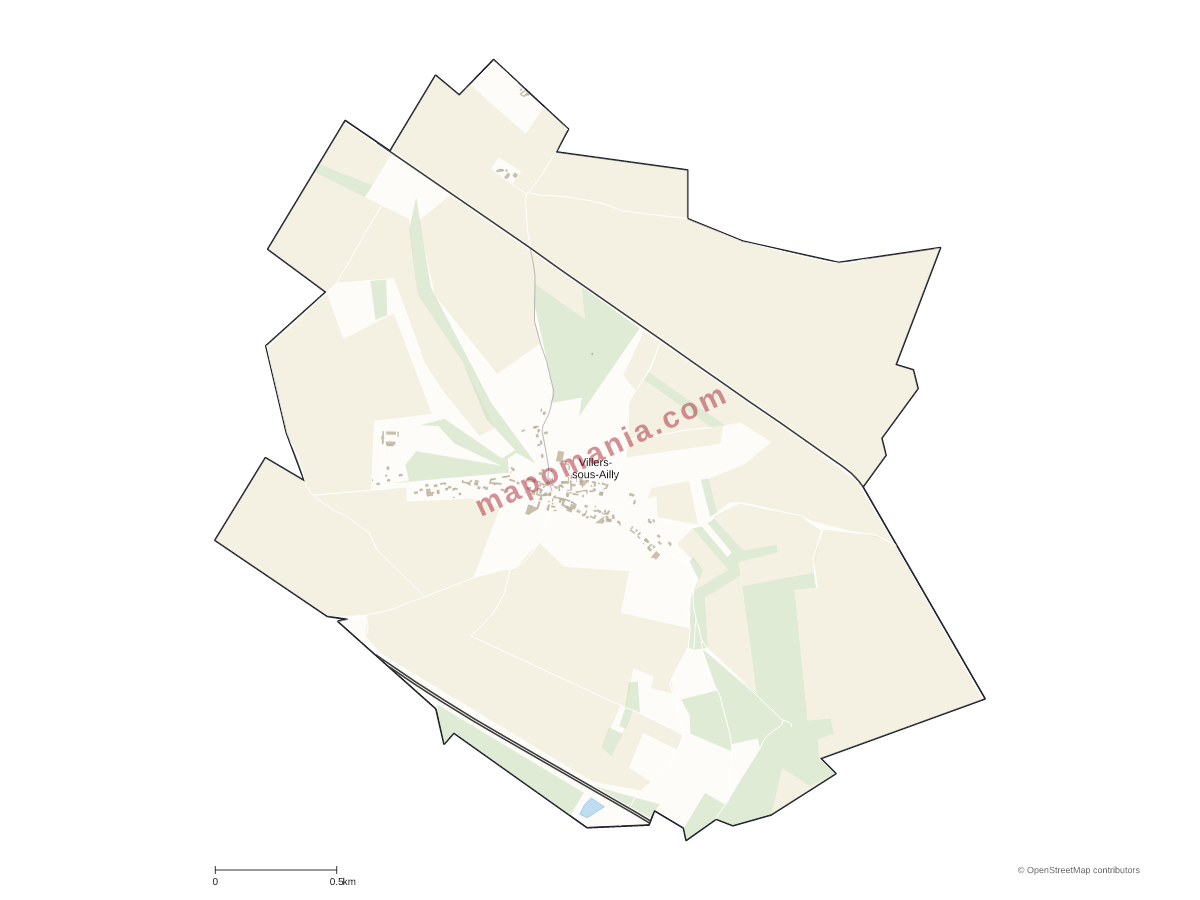 Carte de Villers-sous-Ailly à personnaliser