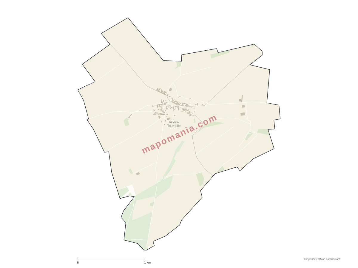 Carte de Villers-Tournelle à personnaliser