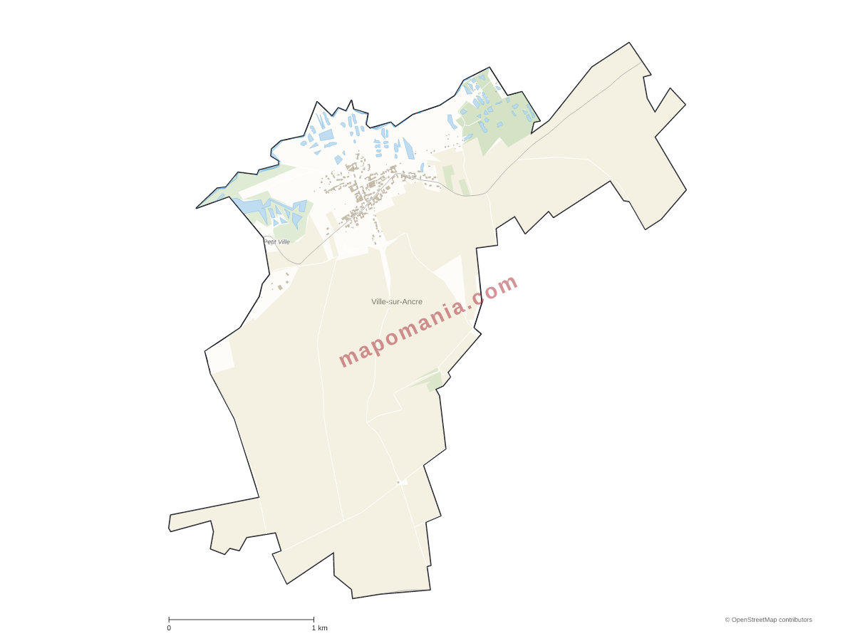Carte de Ville-sur-Ancre à personnaliser