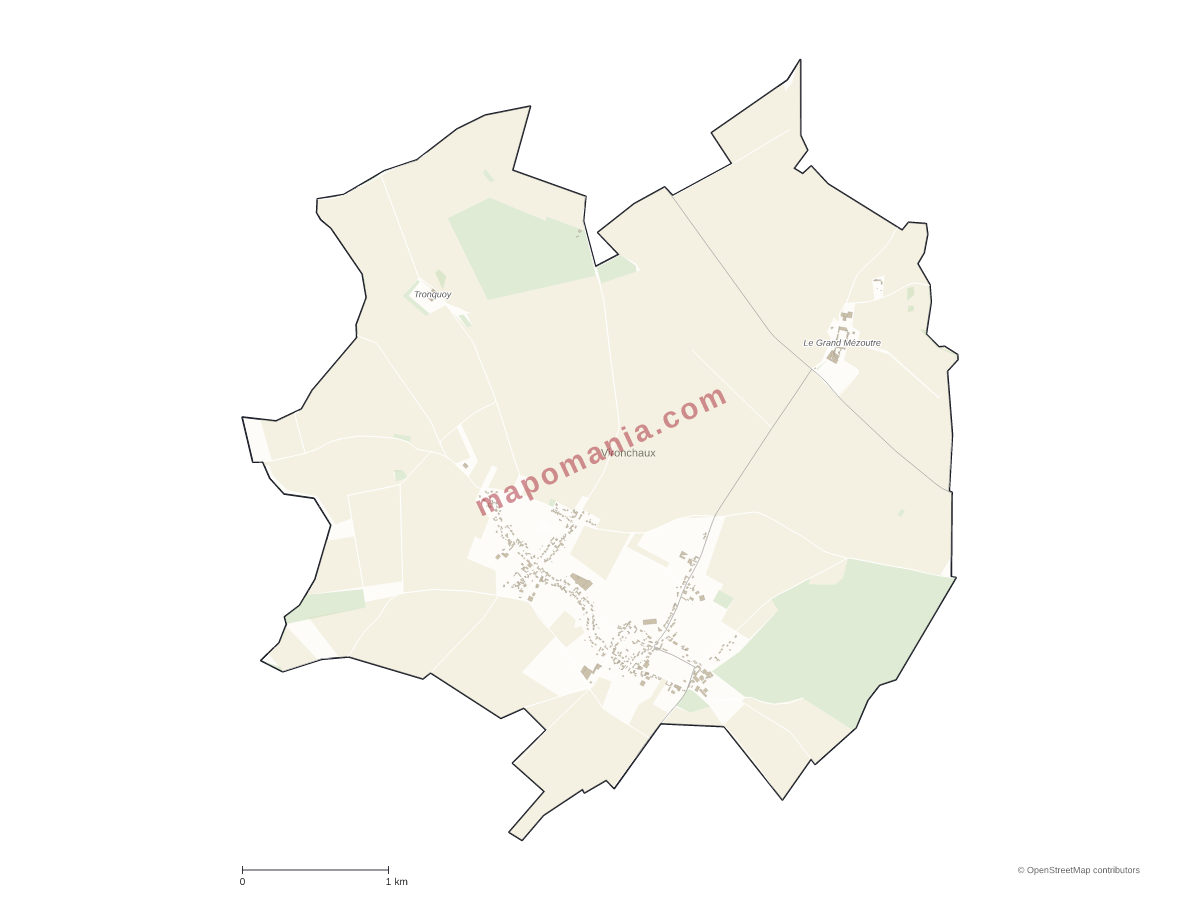 Carte de Vironchaux à personnaliser