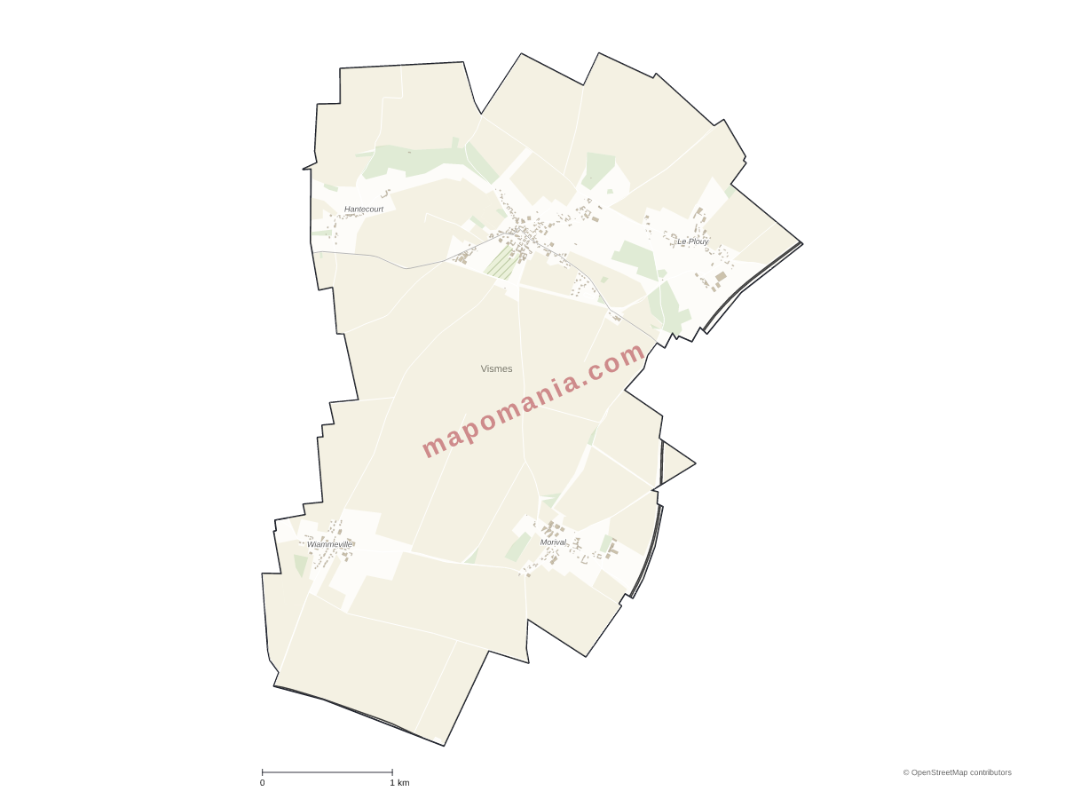Carte de Vismes à personnaliser