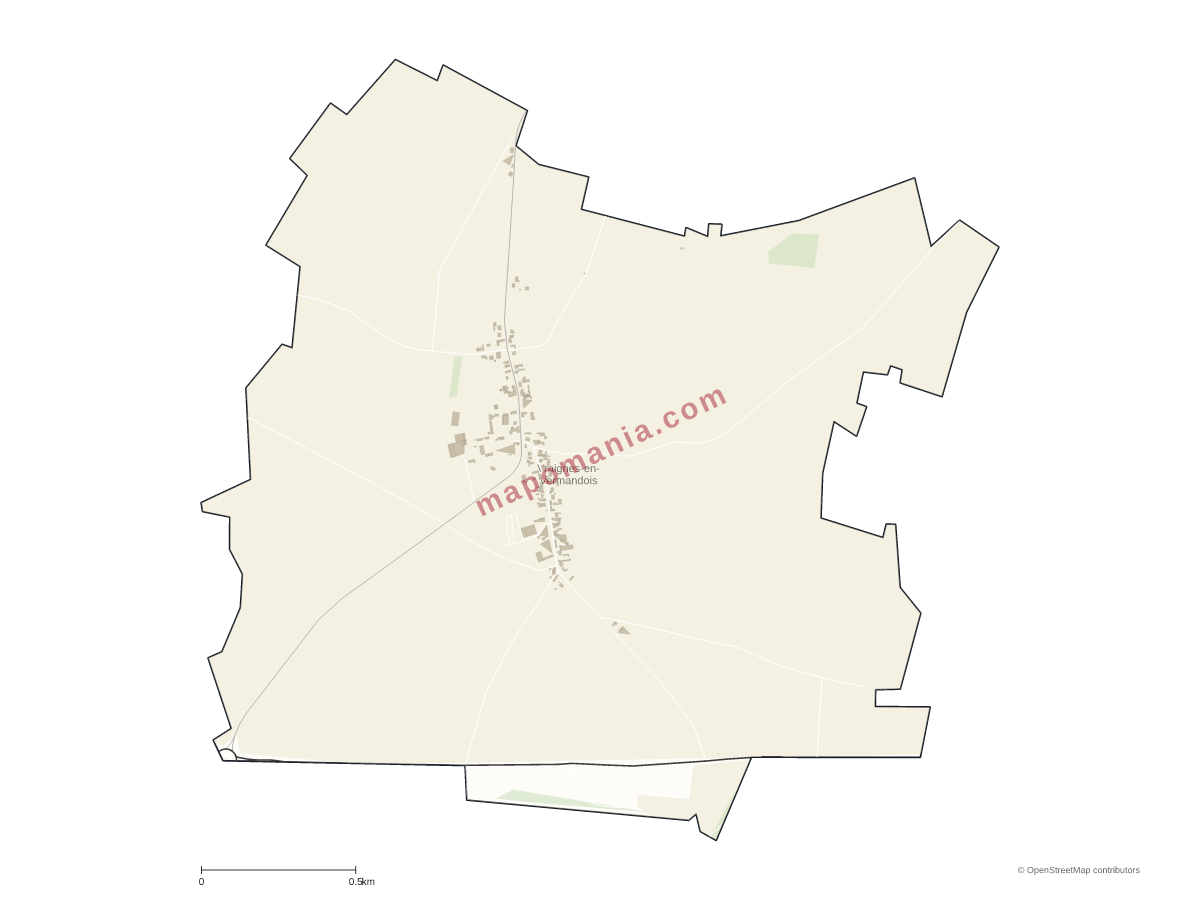 Carte de Vraignes-en-Vermandois à personnaliser
