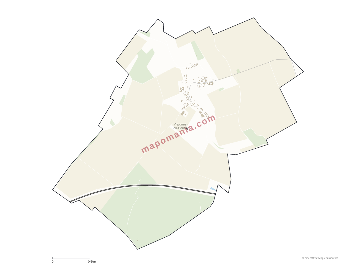 Carte de Vraignes-lès-Hornoy à personnaliser