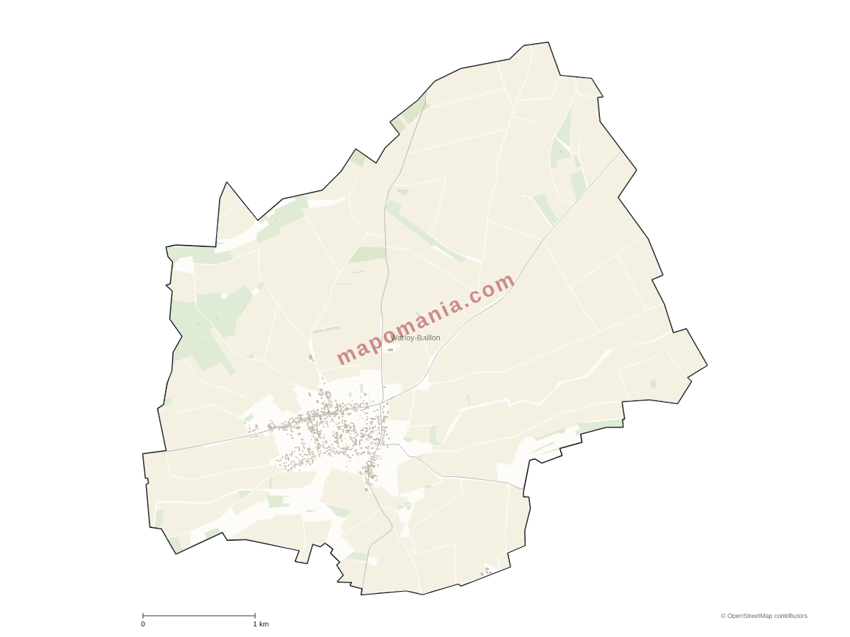 Carte de Warloy-Baillon à personnaliser