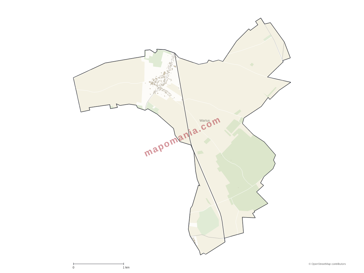 Carte de Warlus à personnaliser