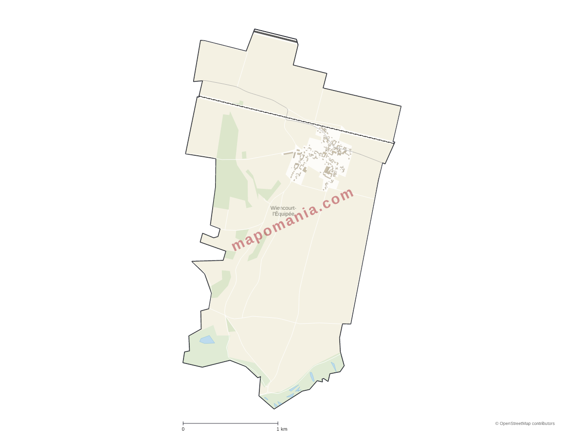 Carte de Wiencourt-l'Équipée à personnaliser