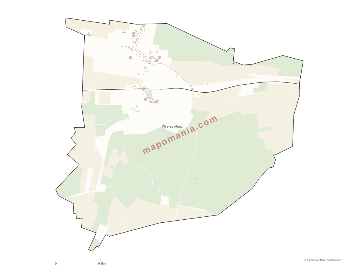 Carte de Wiry-au-Mont à personnaliser