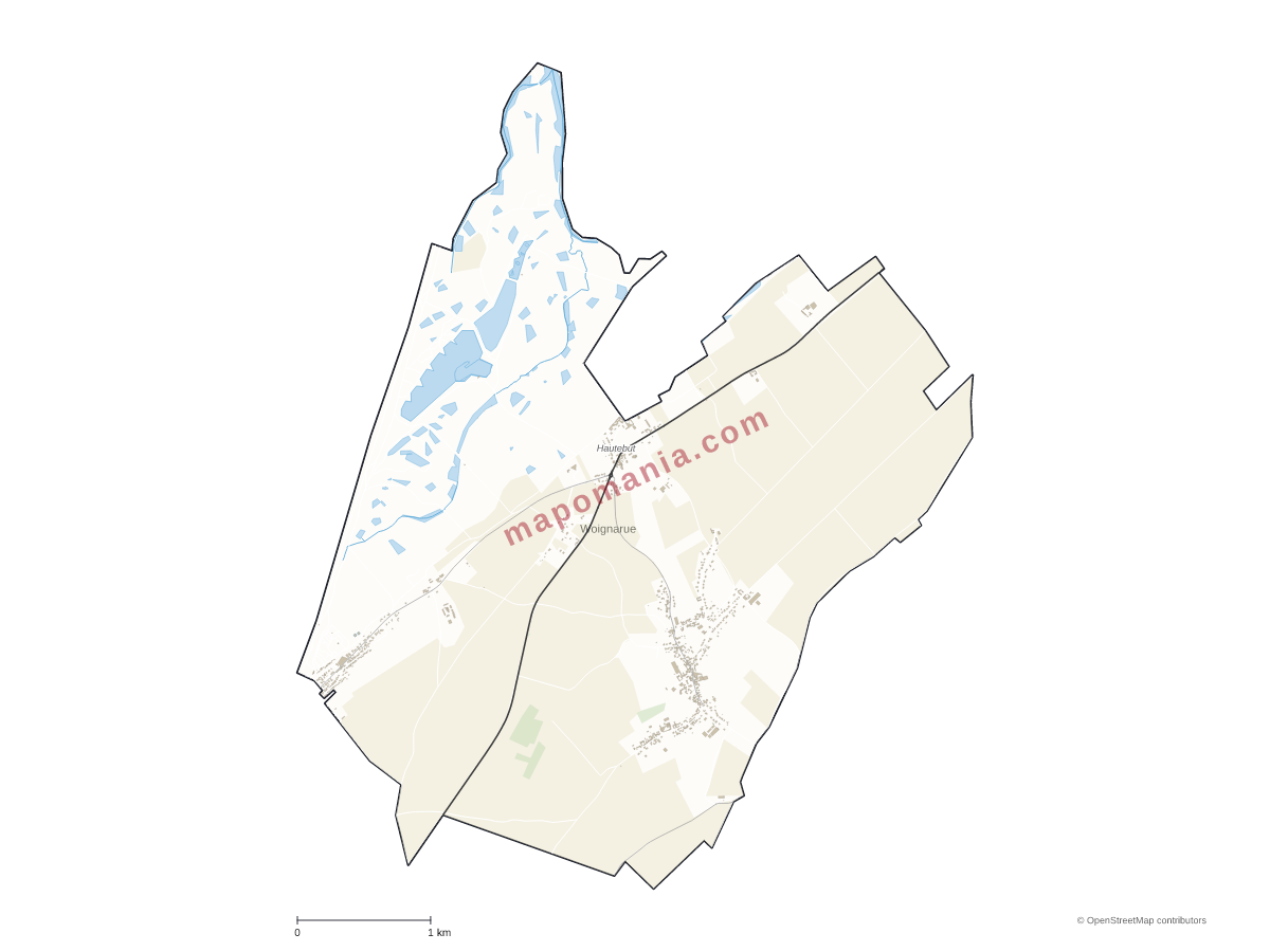 Carte de Woignarue à personnaliser