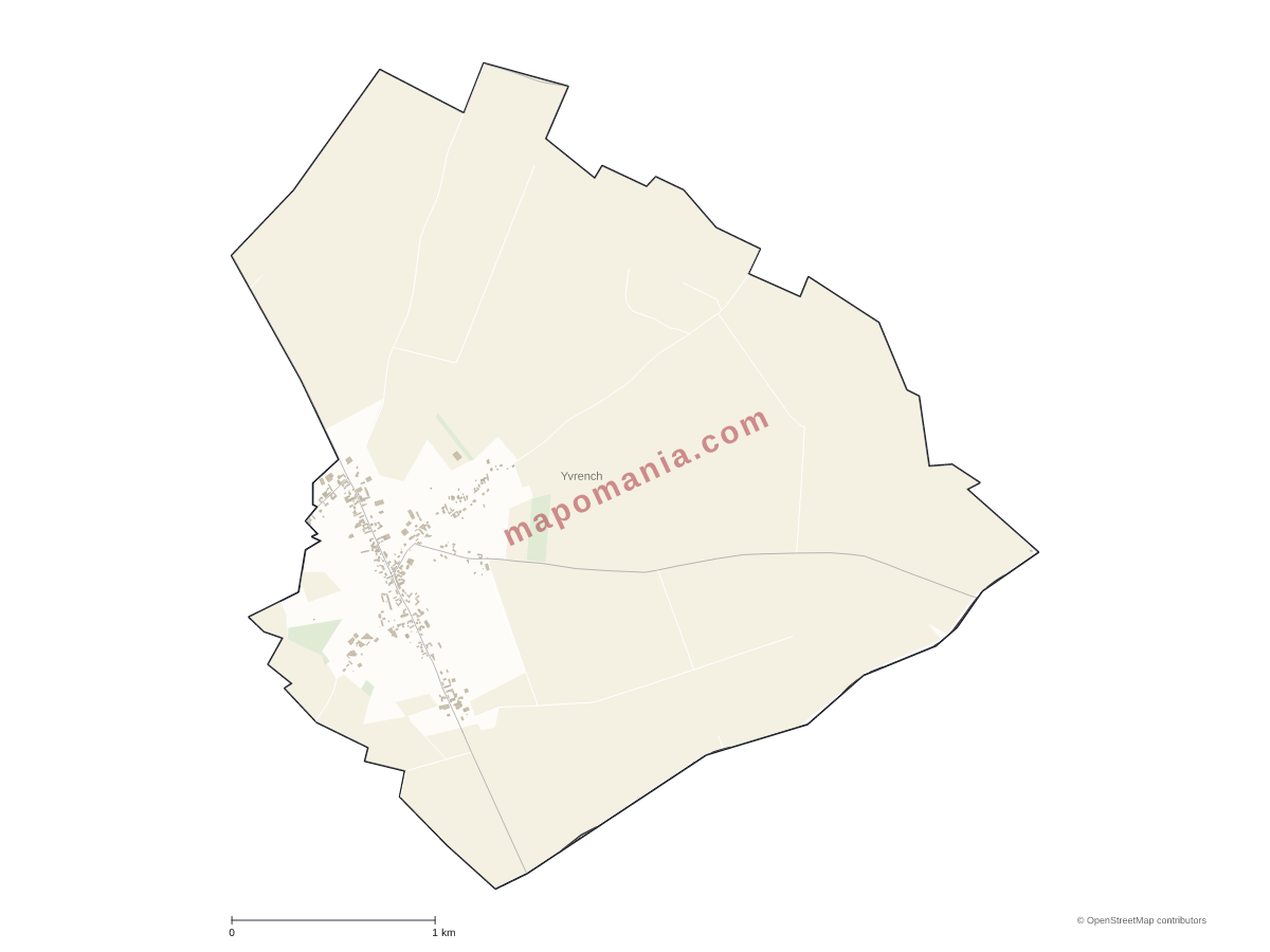Carte de Yvrench à personnaliser