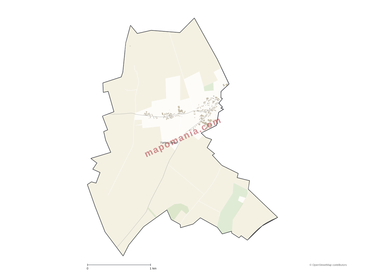 Carte de Yvrencheux à personnaliser