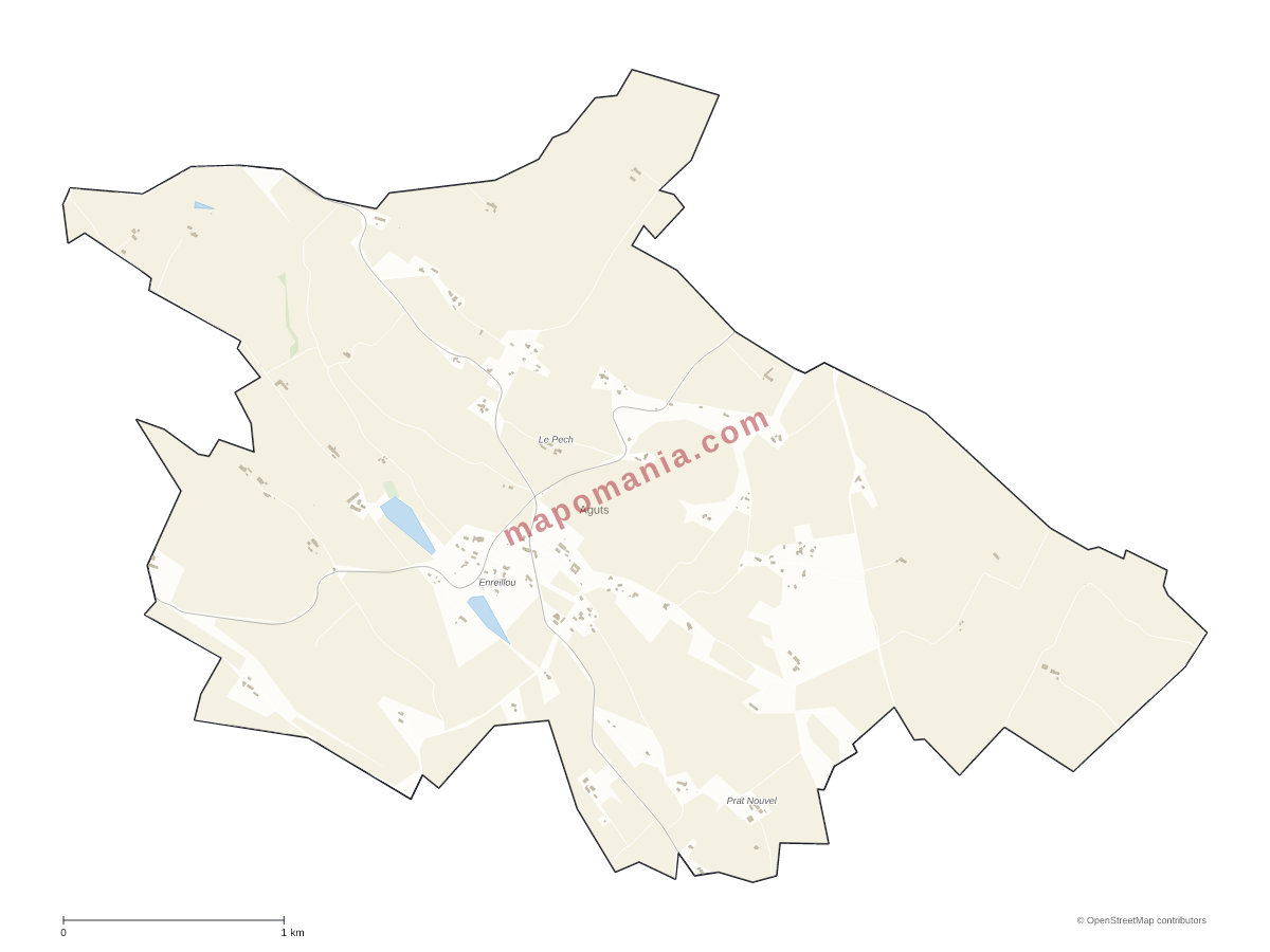 Carte de Aguts à personnaliser