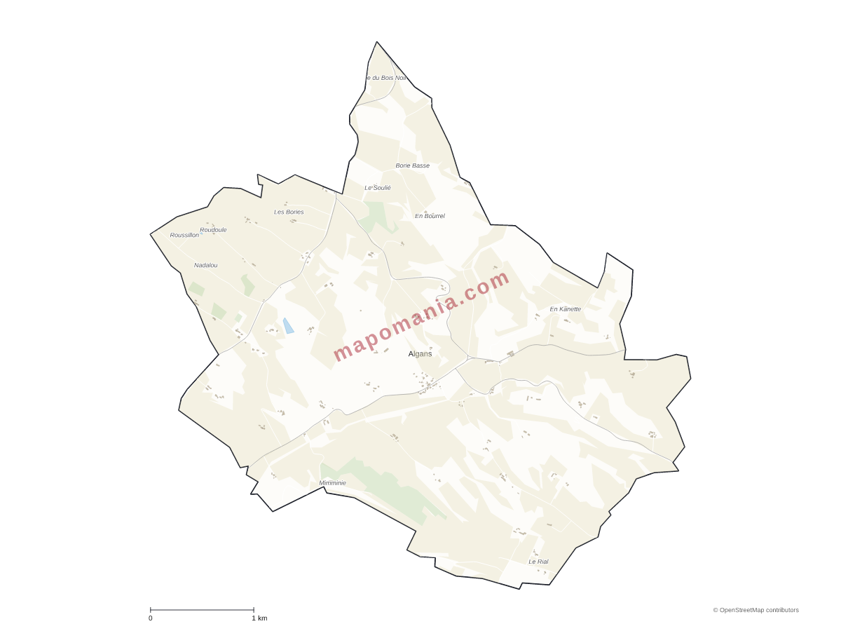 Carte de Algans à personnaliser