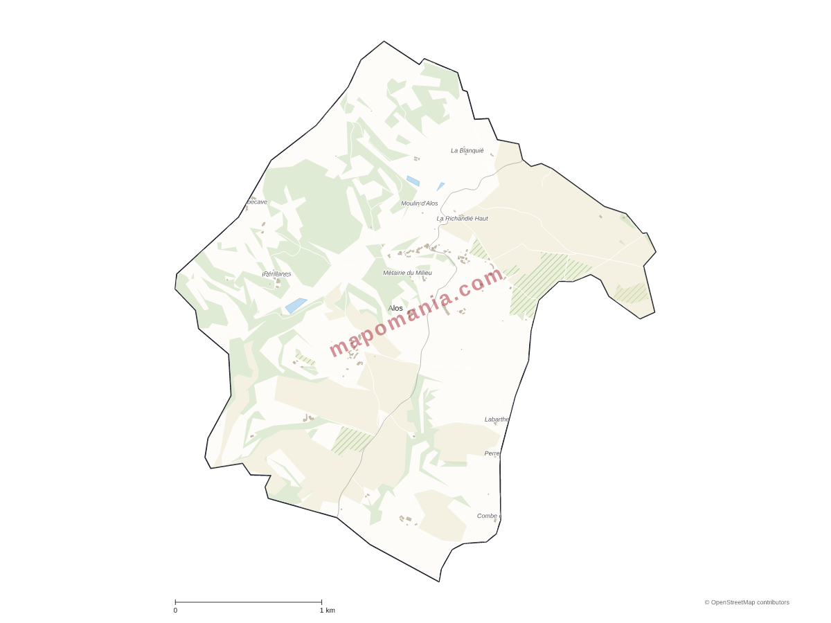 Carte de Alos à personnaliser