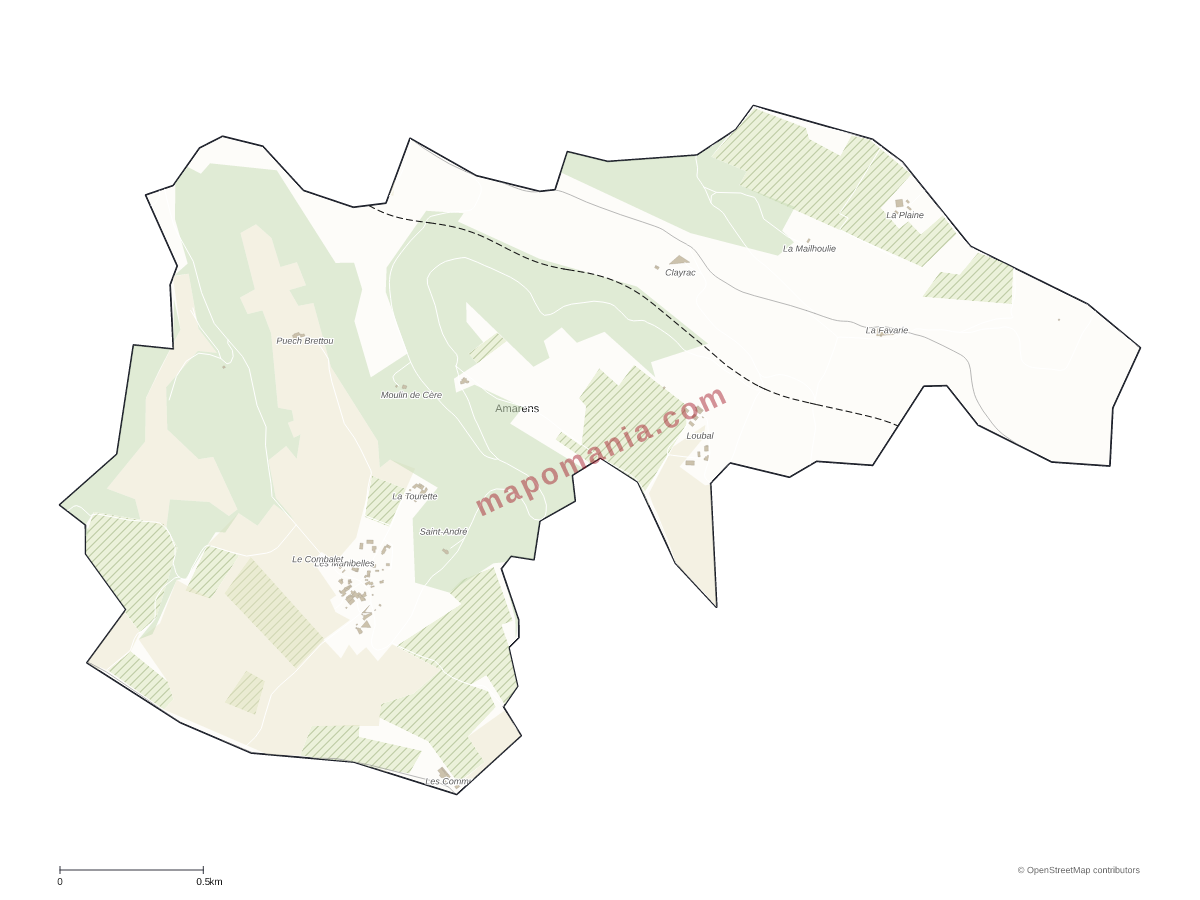 Carte de Amarens à personnaliser