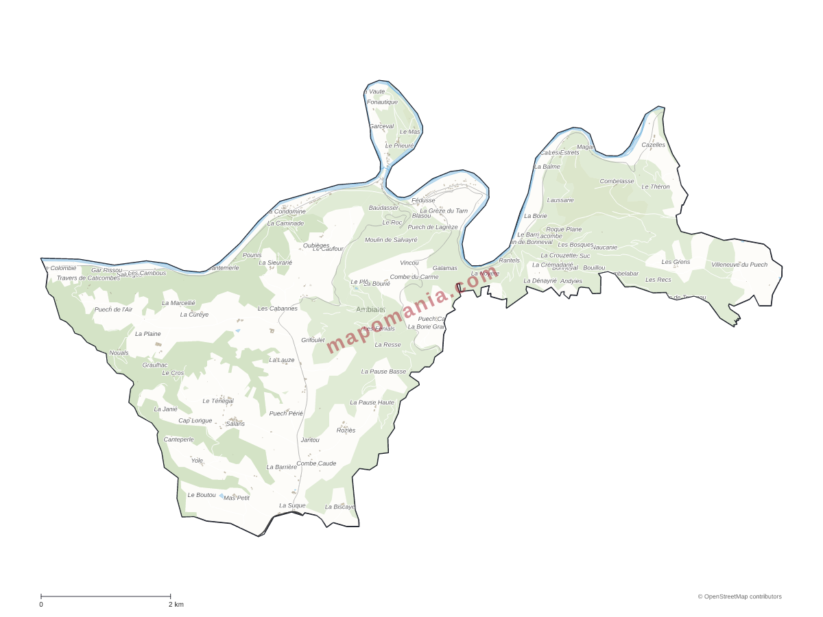 Carte de Ambialet à personnaliser