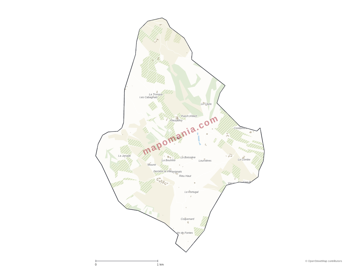 Carte de Andillac à personnaliser
