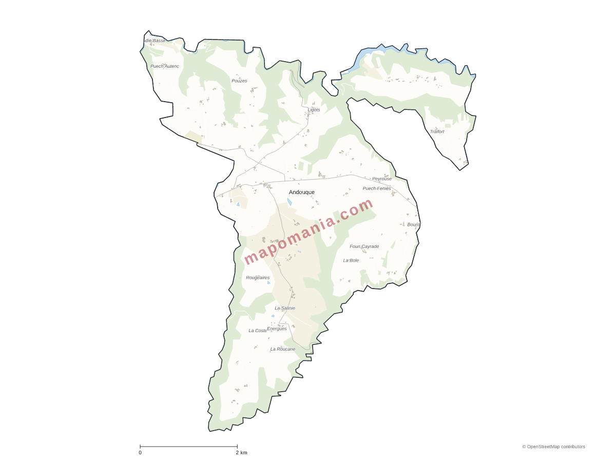 Carte de Andouque à personnaliser