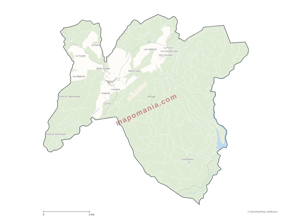 Carte de Arfons à personnaliser