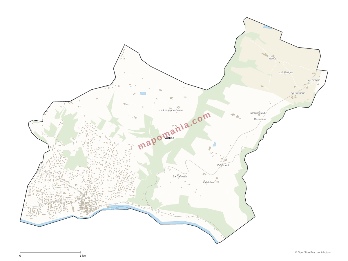 Carte de Arthès à personnaliser