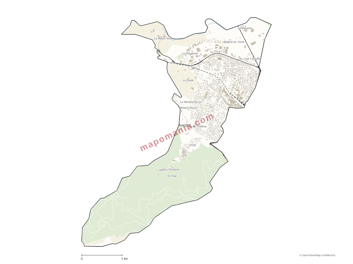 Carte de Aussillon à personnaliser