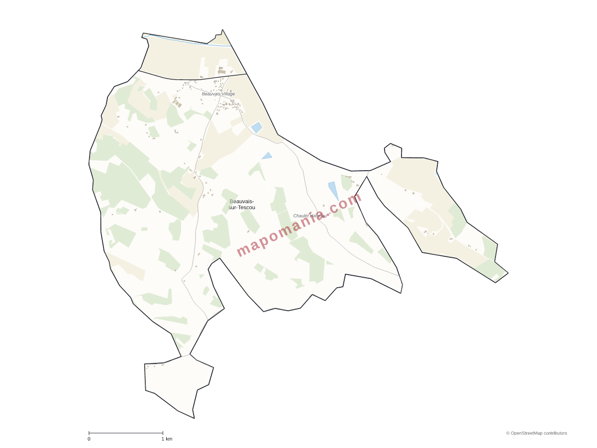 Carte de Beauvais-sur-Tescou à personnaliser