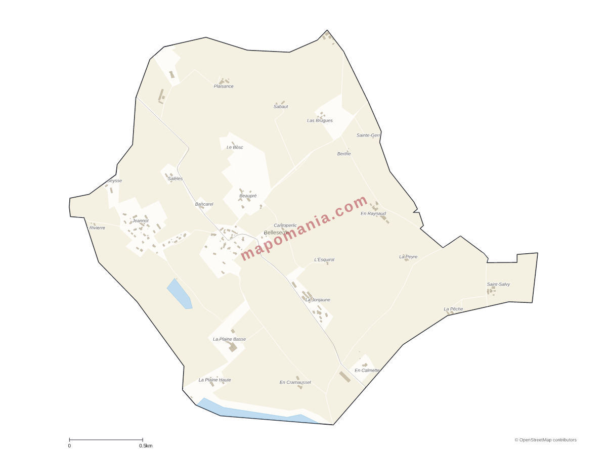 Carte de Belleserre à personnaliser