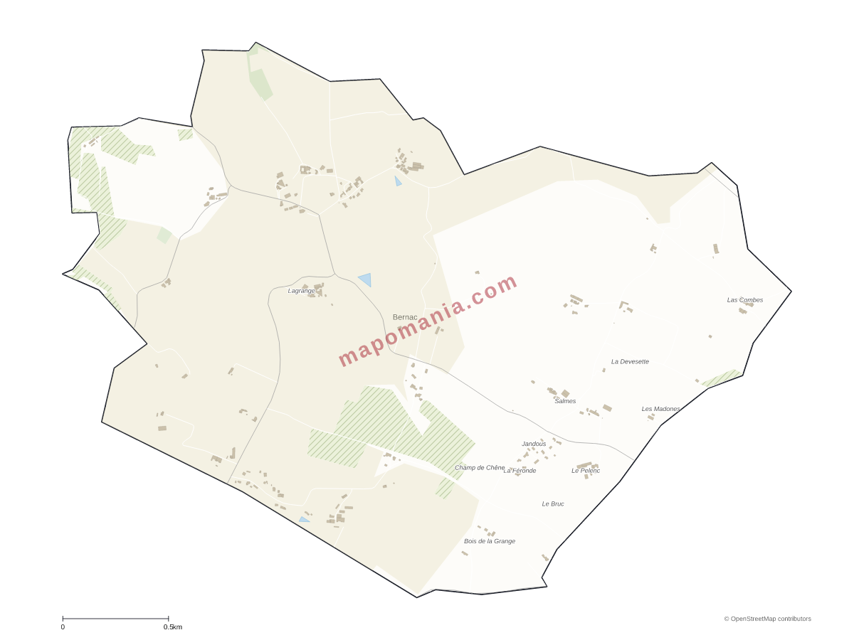 Carte de Bernac à personnaliser