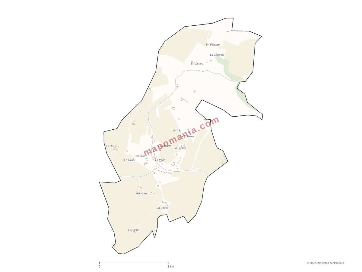 Carte de Bertre à personnaliser