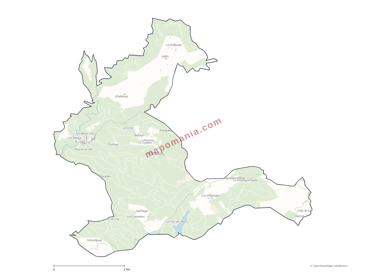 Carte de Boissezon à personnaliser
