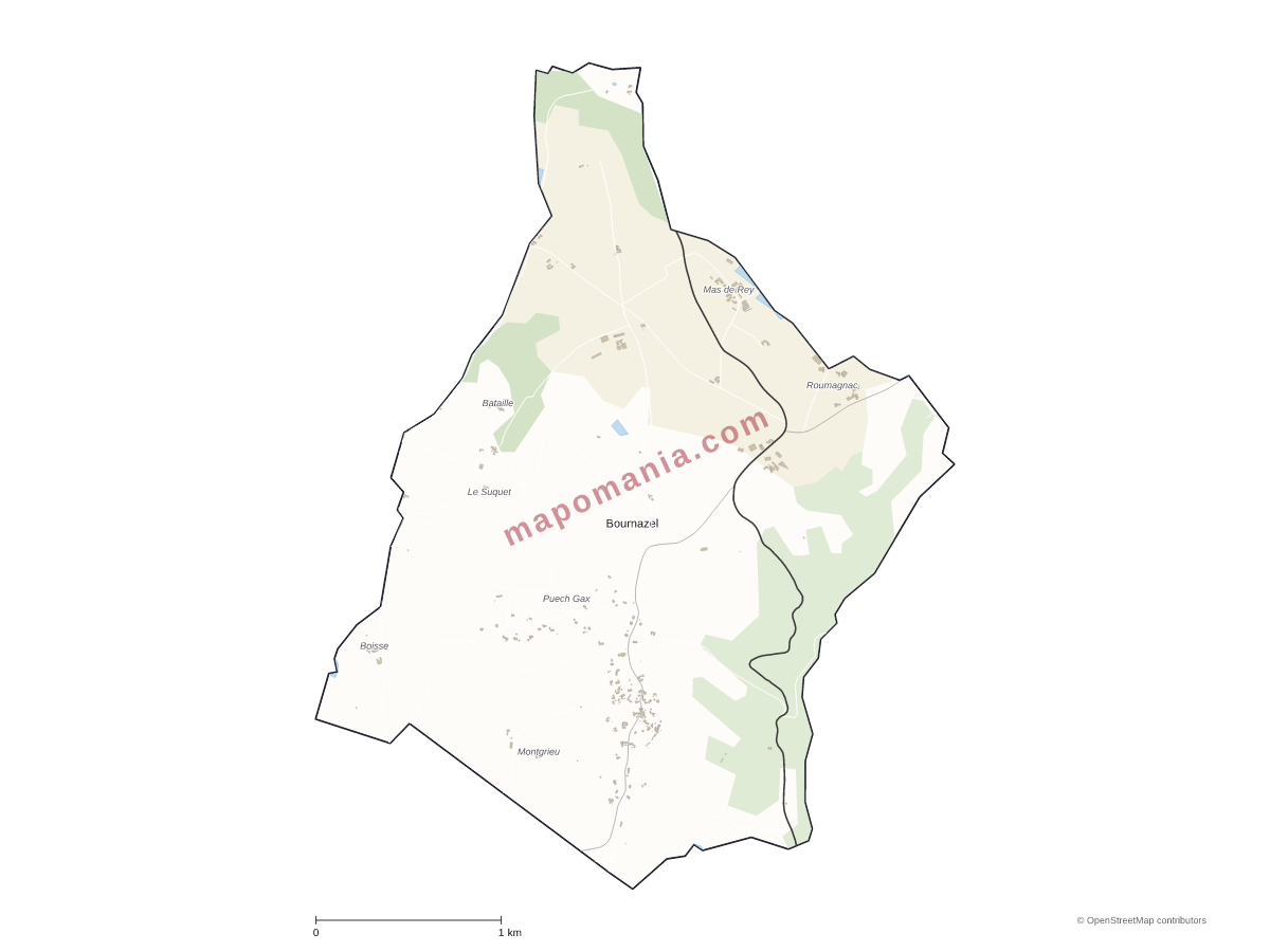 Carte de Bournazel à personnaliser