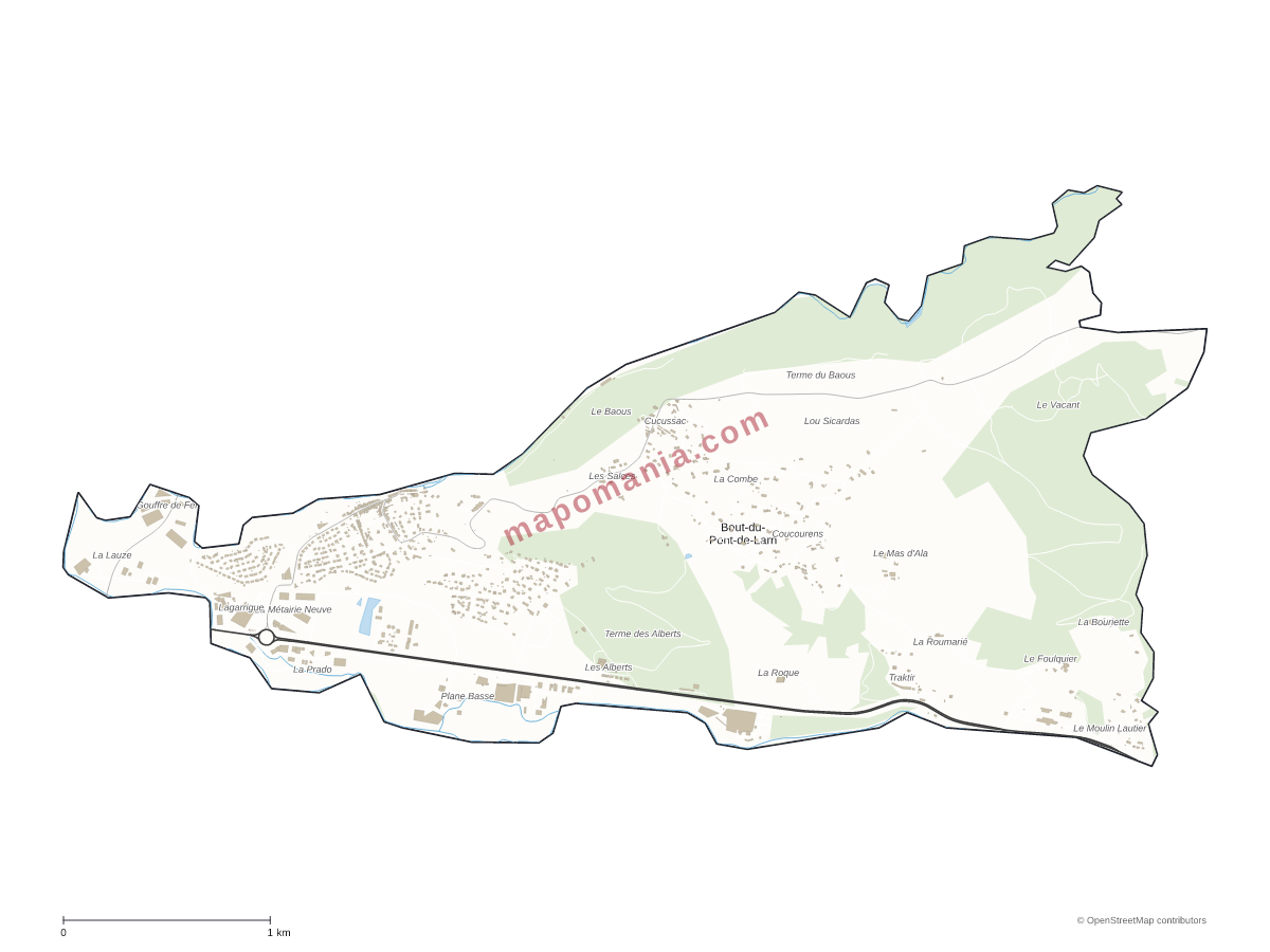 Carte de Bout-du-Pont-de-Larn à personnaliser