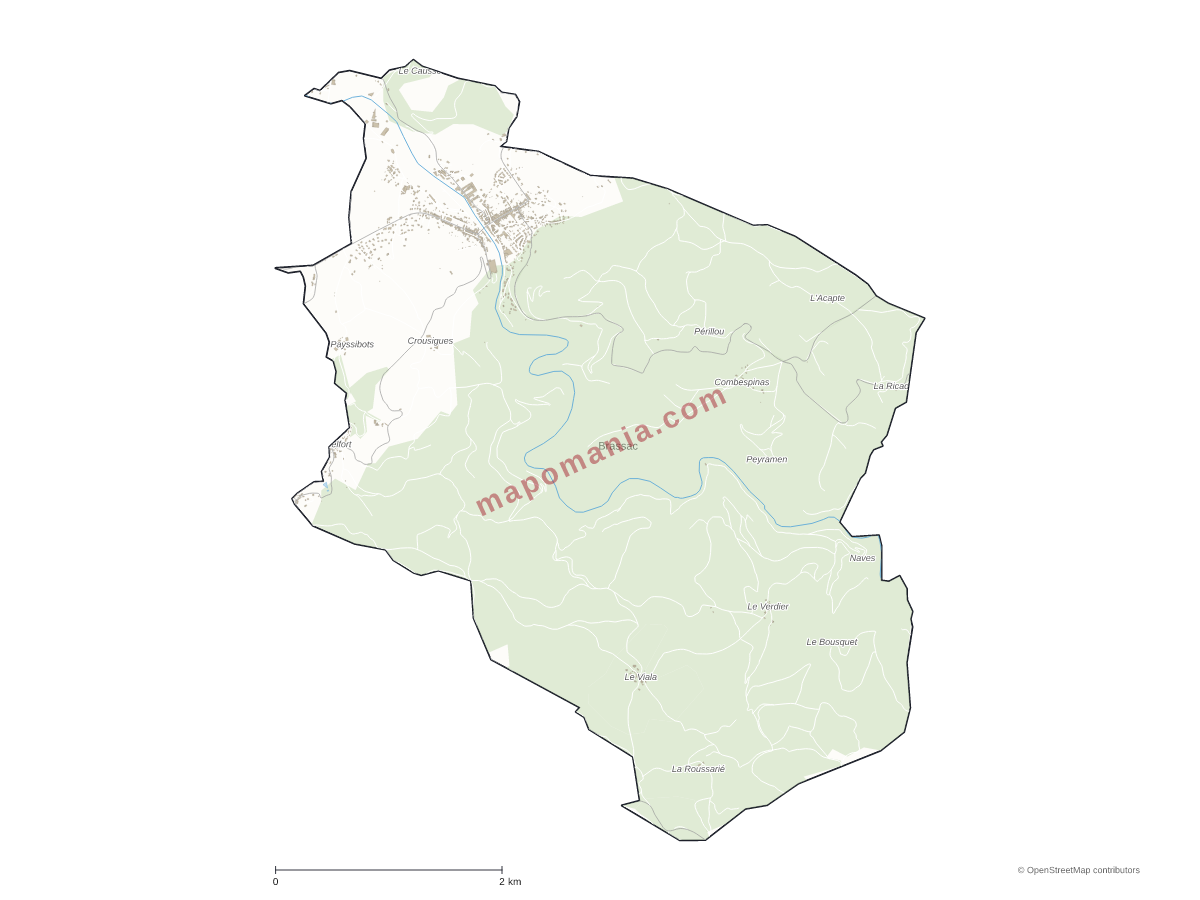 Carte de Brassac à personnaliser