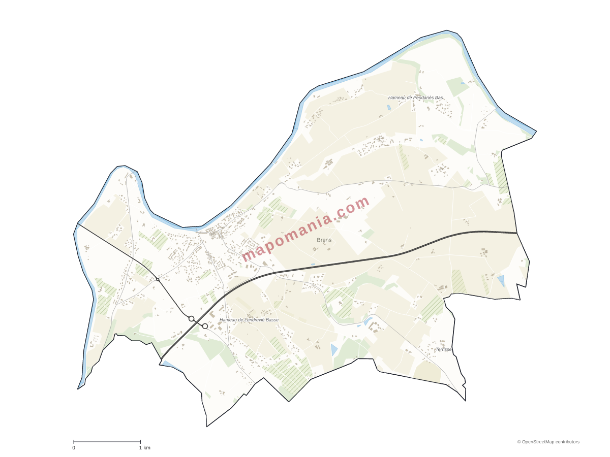 Carte de Brens à personnaliser