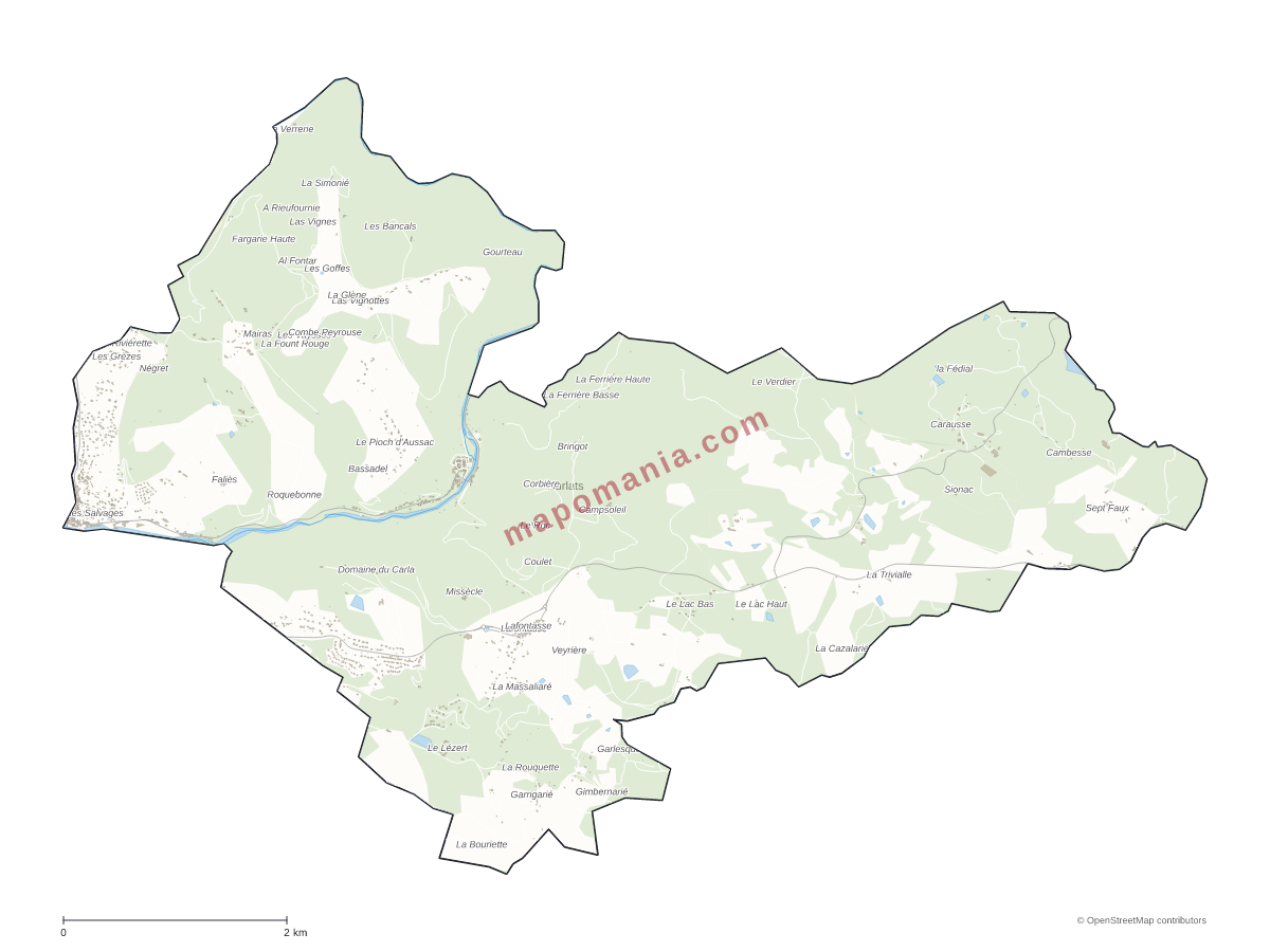 Carte de Burlats à personnaliser
