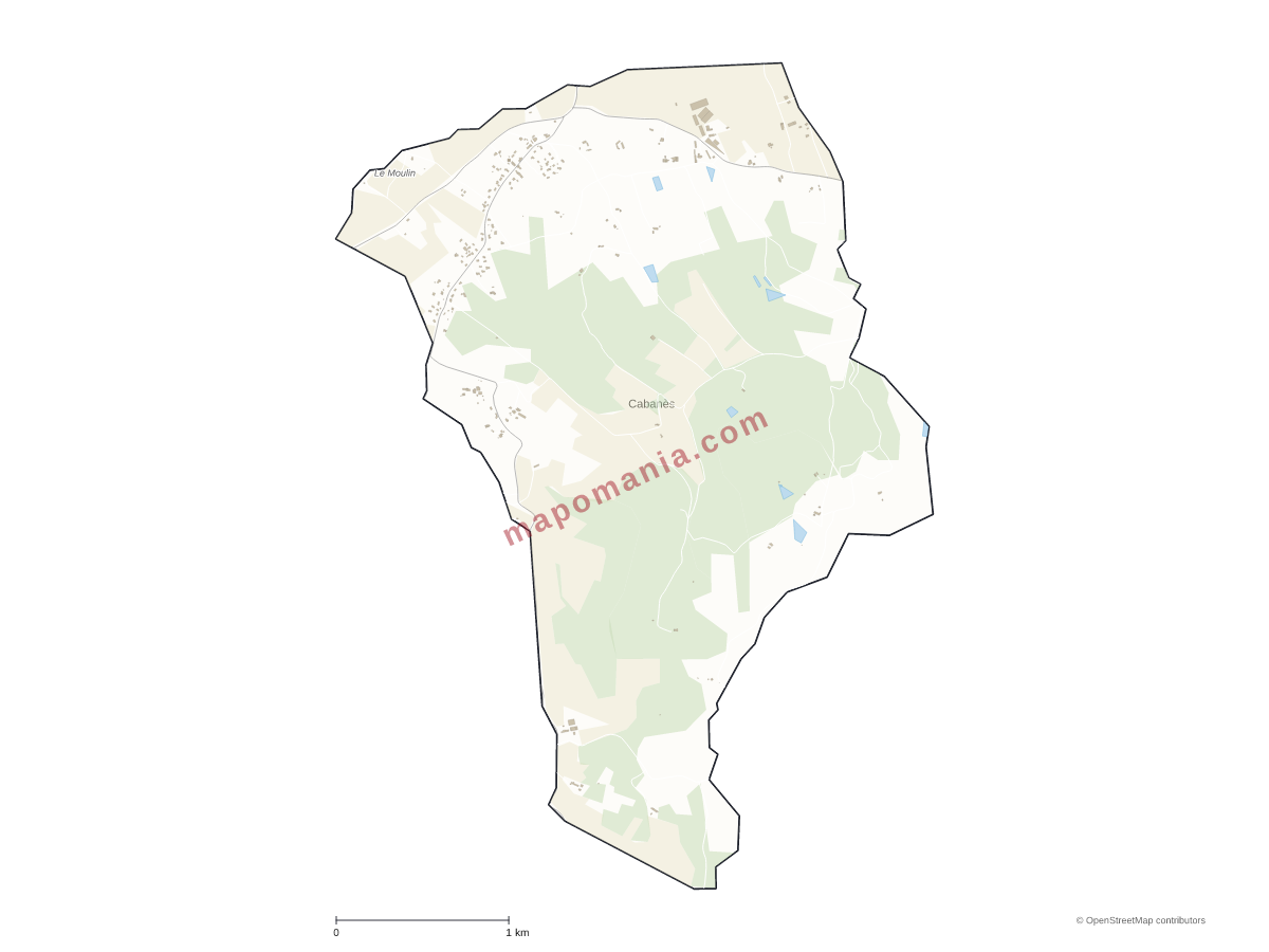 Carte de Cabanès à personnaliser