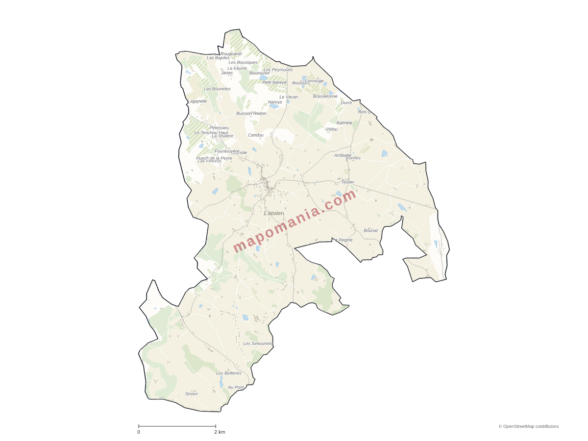 Carte de Cadalen à personnaliser